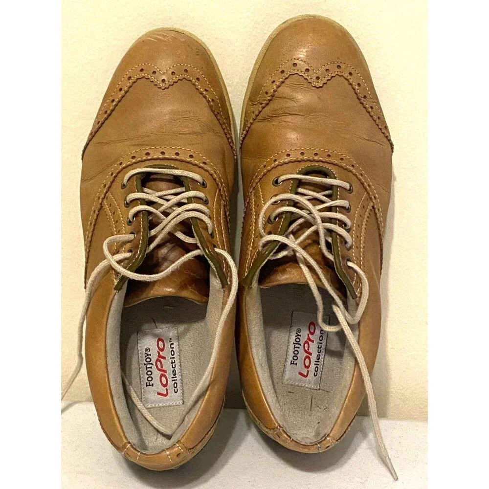 Women's FootJoy LoPRO Collection Brown Wingtip Leather Golf Shoes 97305 Size 6.5